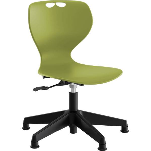 Samba elevstol med oliven s&aelig;de og sort 5-fods kryds med glidesko