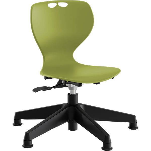 Tarris Junior elevstol med oliven s&aelig;de og sort 5-fods kryds glidesko