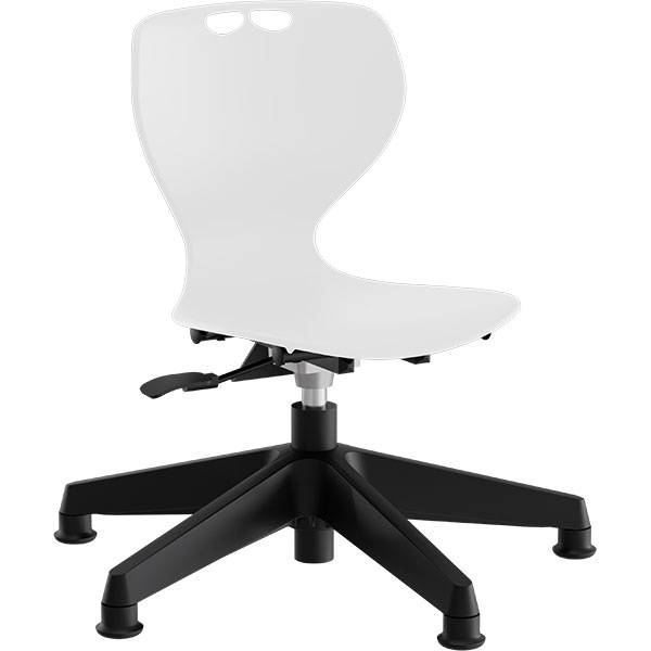 Tarris Junior elevstol med hvidt s&aelig;de og sort 5-fods kryds med glidesko