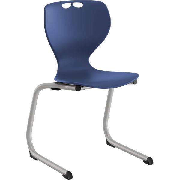 Tarris Junior elevstol med bl&aring;t s&aelig;de og alugr&aring;t C-stel
