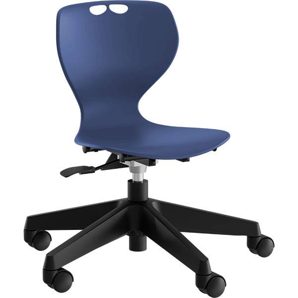 Tarris Junior elevstol med bl&aring;t s&aelig;de og sort 5-fods kryds med hjul