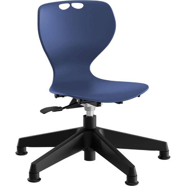 Tarris Junior elevstol med bl&aring;t s&aelig;de og sort 5-fods kryds med glidesko