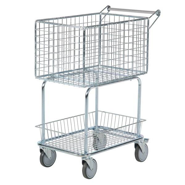 Postvogn med 4 stk. drejelige hjul og kapacitet p&aring; 100 kg