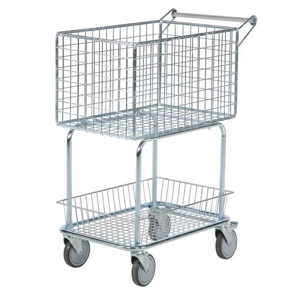 Postvogn med 4 stk. drejelige hjul og kapacitet p&aring; 100 kg