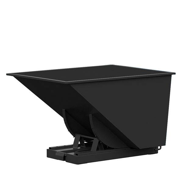 Tipcontainer Std 1100 liter 2000 kg CE-m&aelig;rket i sort