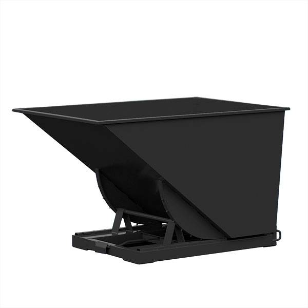 Tipcontainer Std 1600 liter 2000 kg CE-m&aelig;rket i sort