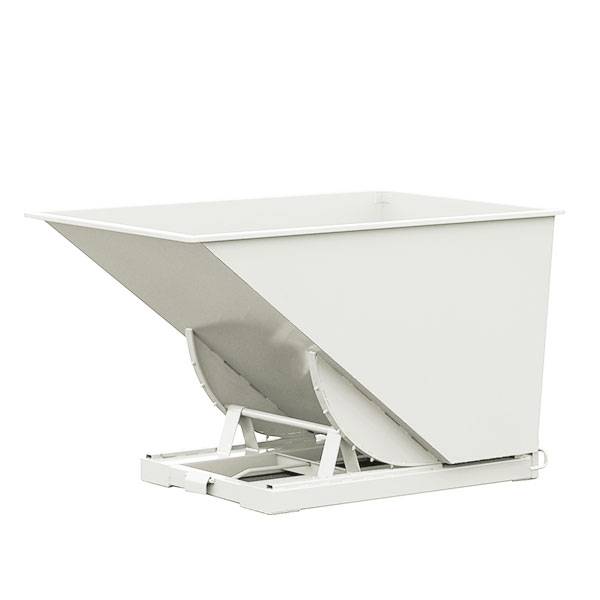 Tipcontainer Std 1600 liter 2000 kg CE-m&aelig;rket i hvid