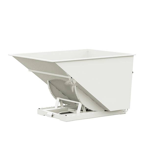 Tipcontainer Std 2500 liter 2000 kg CE-m&aelig;rket i hvid