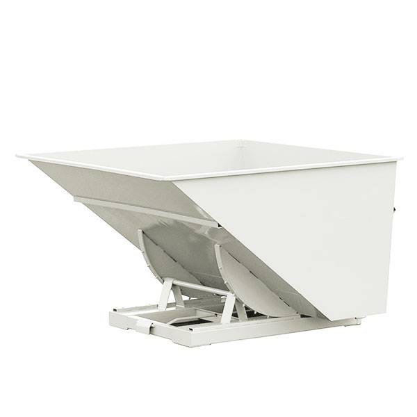 Tipcontainer Std 3000 liter 2000 kg CE-m&aelig;rket i hvid