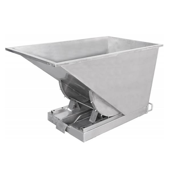 Tipcontainer SS304 600 liter 600 kg CE-m&aelig;rket i rustfrit st&aring;l 