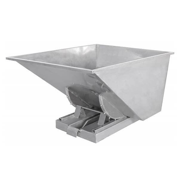 Tipcontainer SS304 900 liter 600 kg CE-m&aelig;rket i rustfrit st&aring;l 
