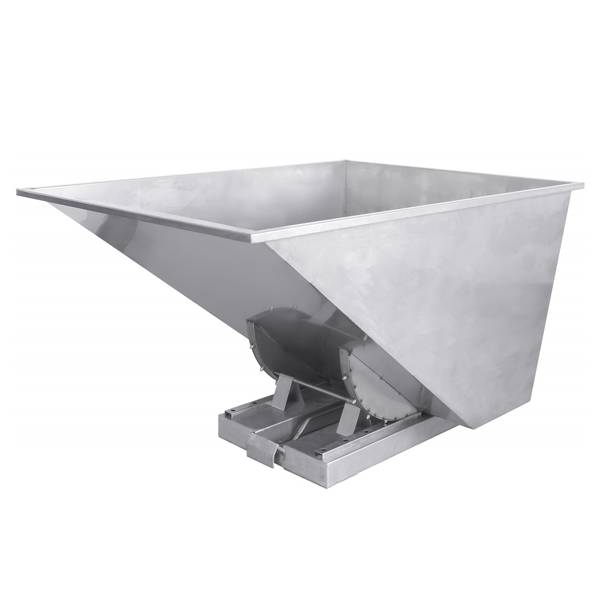 Tipcontainer SS316 1100 liter 600 kg CE-m&aelig;rket i rustfrit st&aring;l