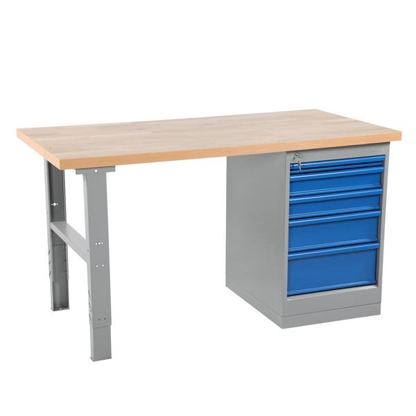 Arbejdsbord IWE3 med eg bordplade og skuffer 1600x800mm
