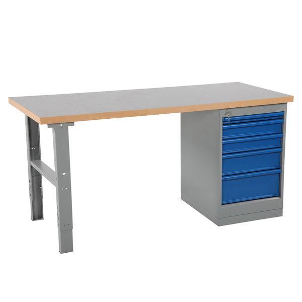 Arbejdsbord IWE3 med laminat bordplade og skuffer 2000x800mm