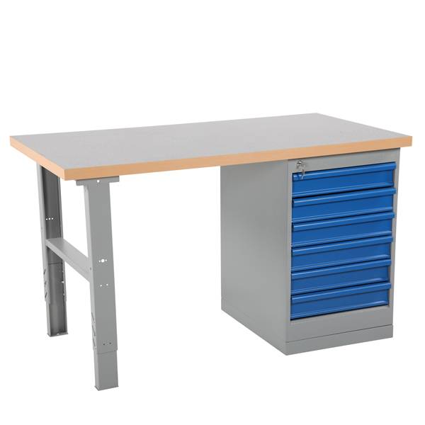 Arbejdsbord IWE4 med laminat bordplade og skuffer 1600x800mm