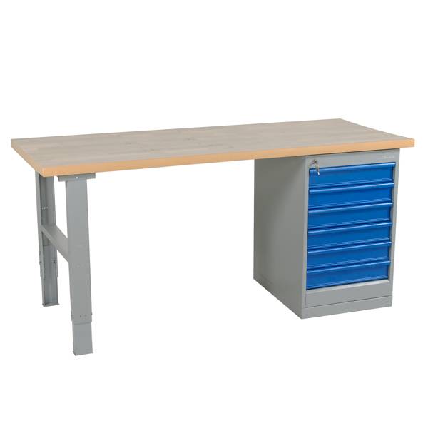 Arbejdsbord IWE4 med eg bordplade og skuffer 2000x800mm