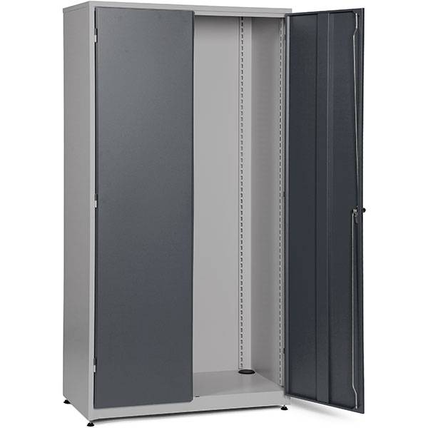 GBP v&aelig;rkt&oslash;jsskab med cylinderl&aring;s 2000x1020x540mm gr&aring; med gr&aring; d&oslash;re