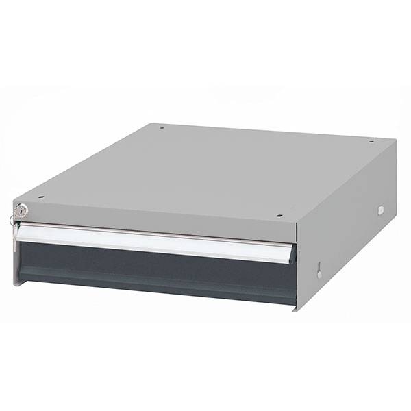 Skuffesektion GBP 145x495x665mm med l&aring;sbar skuffe m&oslash;rk gr&aring;