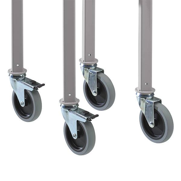 Hjuls&aelig;t til H-stel arbejdsbord, s&aelig;t med 4 hjul 2 stk l&aring;sbar