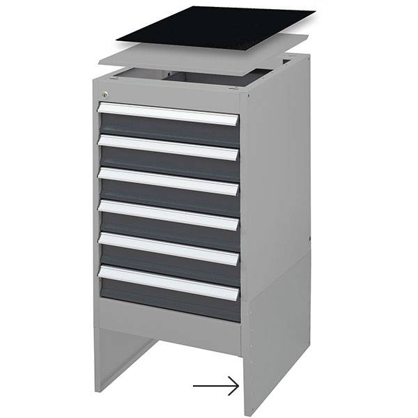 Sokkelplade udviklet til skuffesektion GBP 800x535x665mm gr&aring;