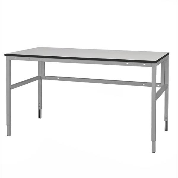 Arbejdsbord Let H-stel 1200x800mm HPL bordplade, lys gr&aring;
