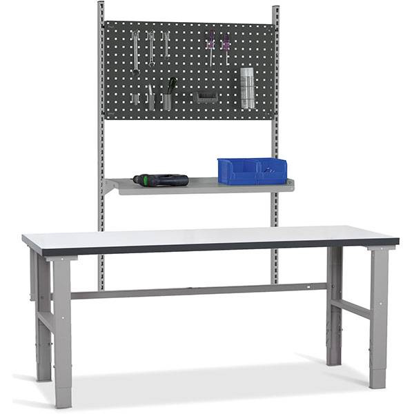 Fileb&aelig;nk model 7 med gr&aring; laminat bordplade 1500x800mm