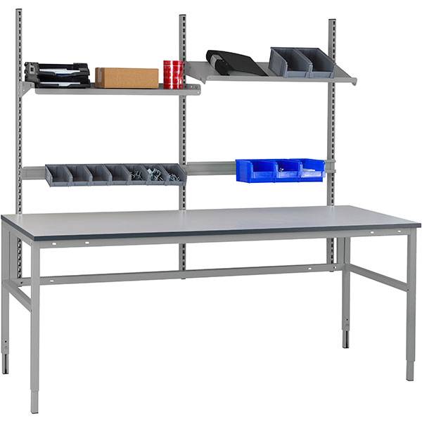 Arbejdsbord model 2 med gr&aring; laminat bordplade 2000x800mm
