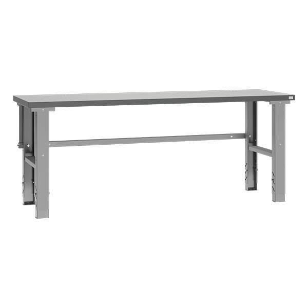 Fileb&aelig;nk med gr&aring; laminat bordplade 2000x620mm 
