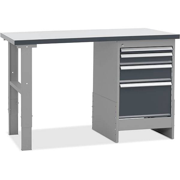 Fileb&aelig;nk model 6 med skuffesektion 1200x800mm