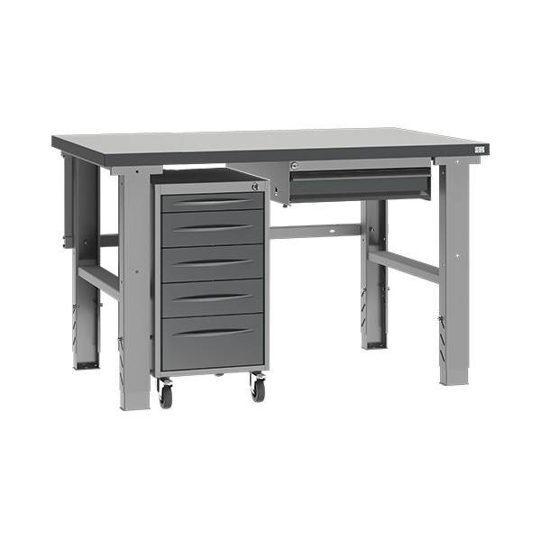 Fileb&aelig;nk model 4 med 1 skuffe og skuffesektion 1200x800mm