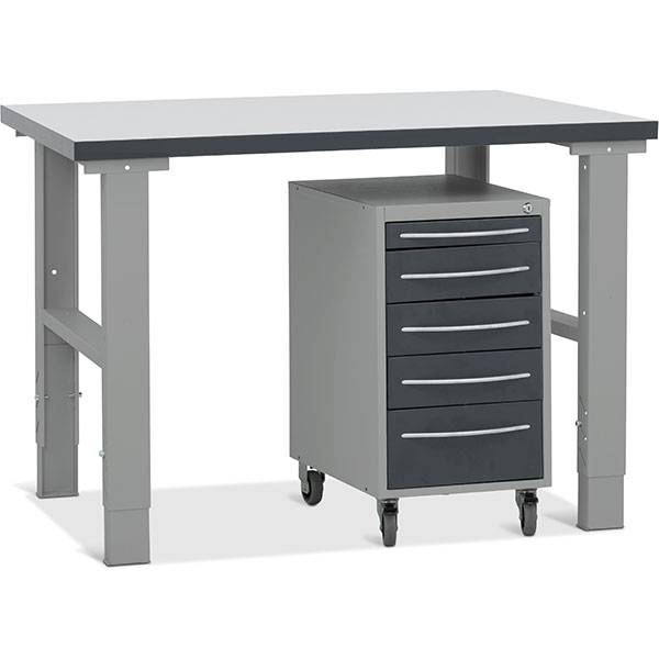 Fileb&aelig;nk model 3 med skuffesektion p&aring; hjul 1200x800mm