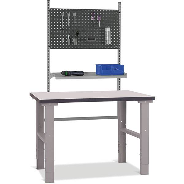 Fileb&aelig;nk model 7 med gr&aring; laminat bordplade 1200x800mm