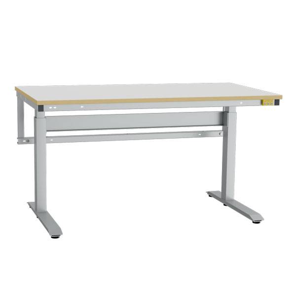 ESD-arbejdsbord ErgoMini med gr&aring; HPL bordplade 1500x800mm