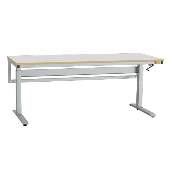 ESD-arbejdsbord ErgoNomi med gr&aring; HPL bordplade 2000x800mm