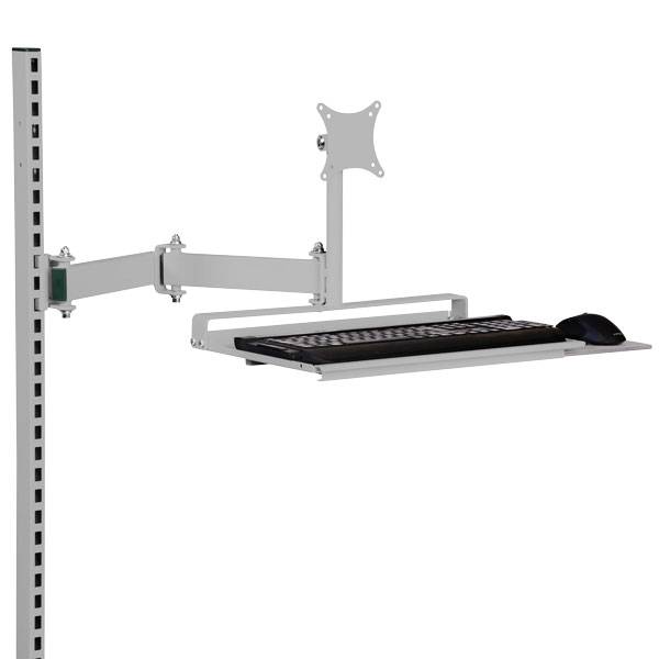 Sk&aelig;rm - og tastaturholder til montering i perforerede s&oslash;jler