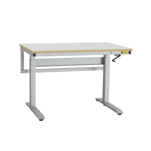 ESD-arbejdsbord ErgoNomi med gr&aring; linoleum m&aring;tte 1200x800mm