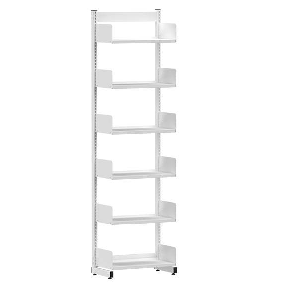 Kontorreol i stål til gulv 2200x600x300mm hvid
