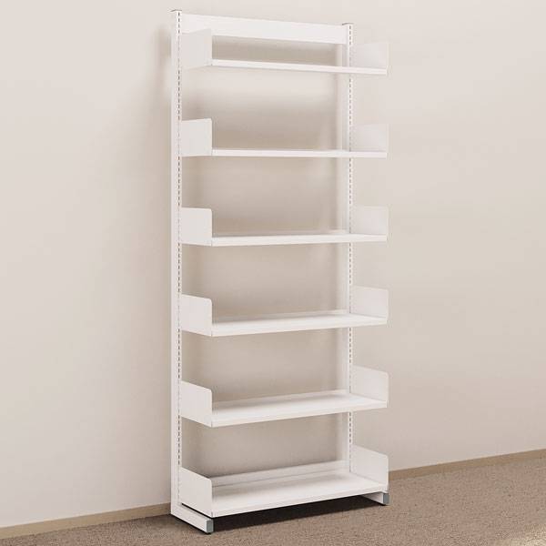 Kontorreol i st&aring;l til gulv 2200x900x300mm hvid