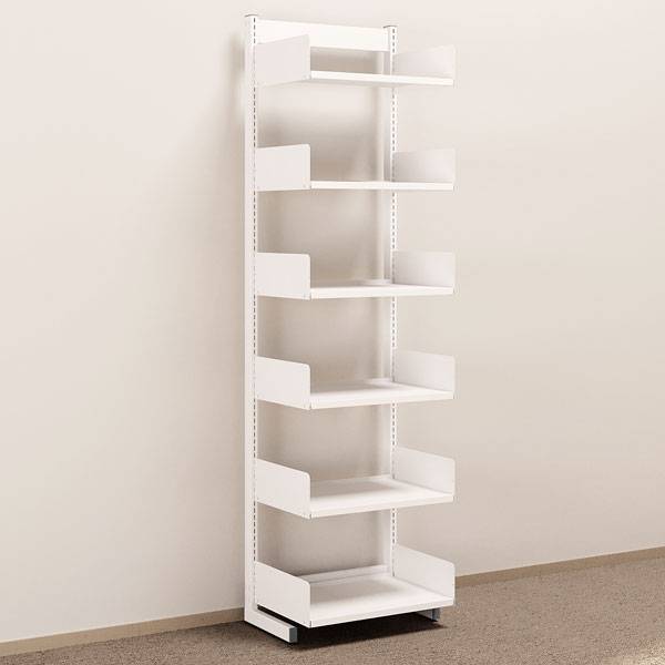 Kontorreol i stål til gulv 2200x600x400mm hvid