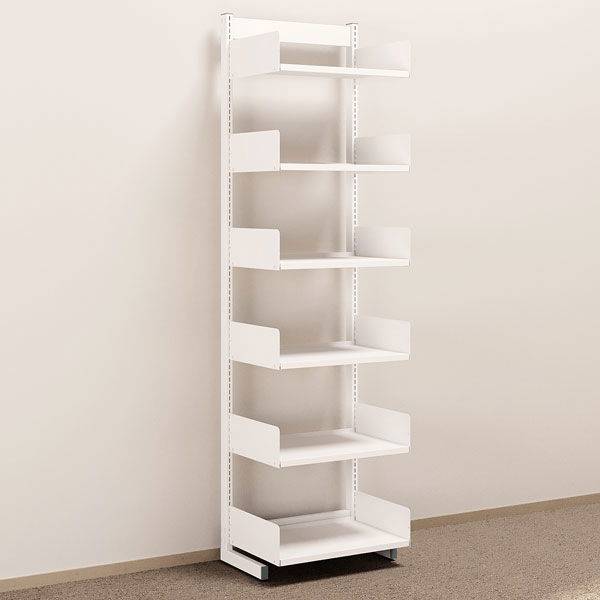 Kontorreol i st&aring;l til gulv 2200x600x400mm hvid