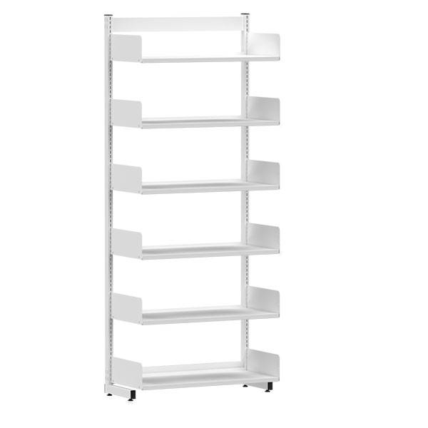 Kontorreol i stål til gulv 2200x900x400mm hvid