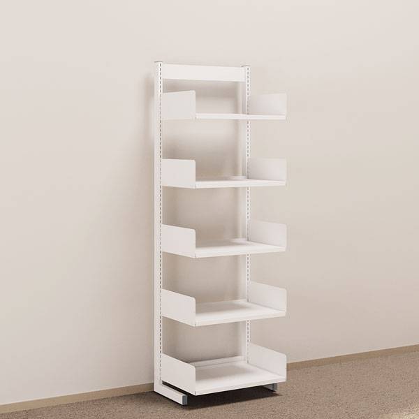 Kontorreol i st&aring;l til gulv 1900x600x400mm hvid