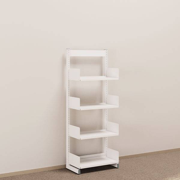 Kontorreol i stål til gulv 1600x600x300mm hvid