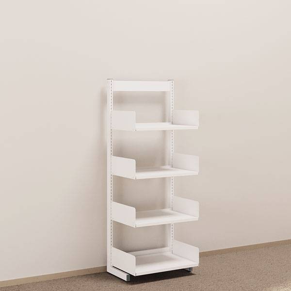 Kontorreol i stål til gulv 1600x600x400mm hvid