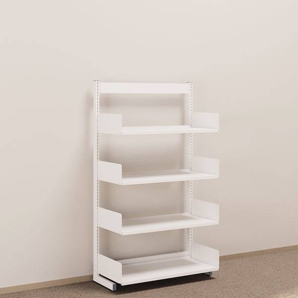 Kontorreol i st&aring;l til gulv 1600x900x400mm hvid