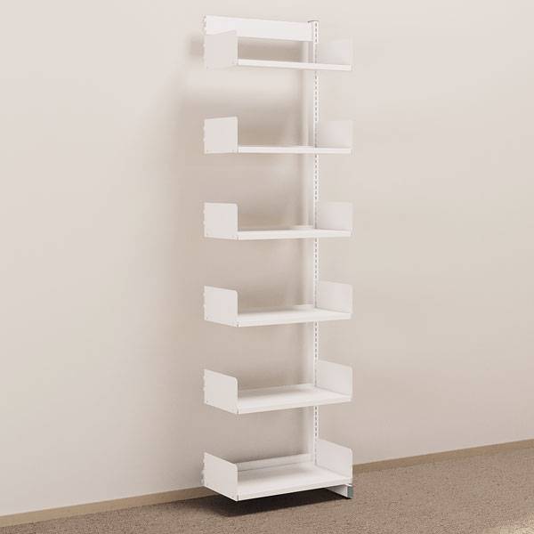 Kontorreol påbygningssektion i stål til gulv 2200x600x300mm hvid