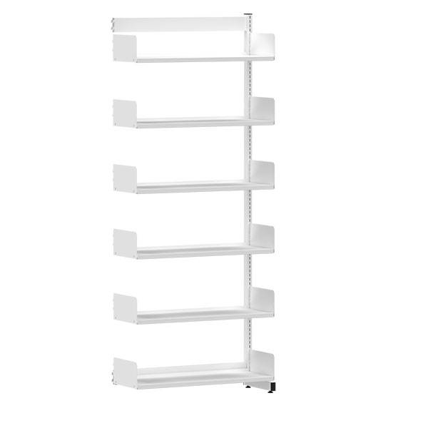 Kontorreol påbygningssektion i stål til gulv 2200x900x300mm hvid