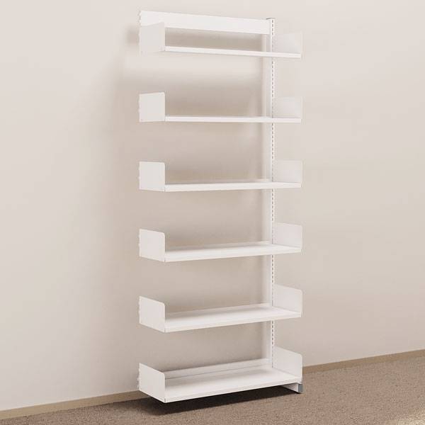 Kontorreol p&aring;bygningssektion i st&aring;l til gulv 2200x900x300mm hvid