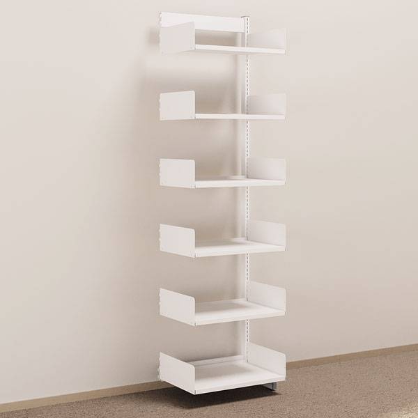 Kontorreol p&aring;bygningssektion i st&aring;l til gulv 2200x600x400mm hvid