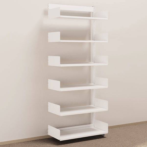 Kontorreol p&aring;bygningssektion i st&aring;l til gulv 2200x900x400mm hvid